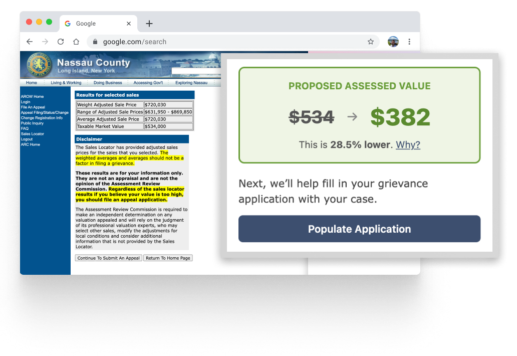Proposes a new assessed value